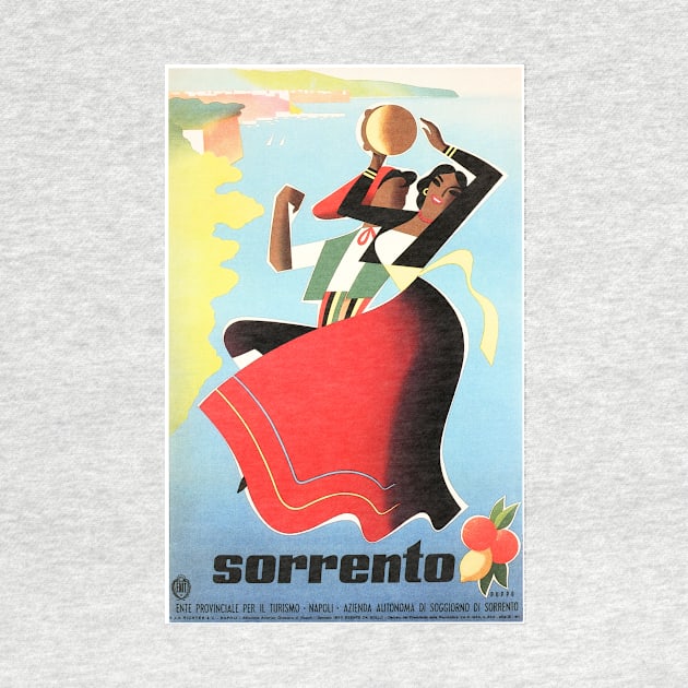 SORRENTO Naples Italian Girls Dancing Retro Italian Travel by vintageposters